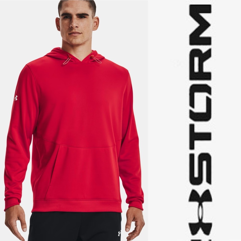 Under Armour Men’s Armour Fleece Storm Red Hoodie Size : 2XL